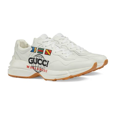 men's rhyton gucci worldwide sneaker|Gucci rhyton distressed sneakers.